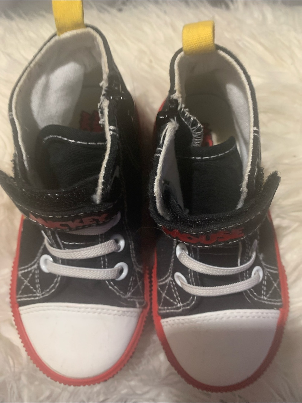 Disney Black, White, Red and Yellow Kids High-Top Sneakers